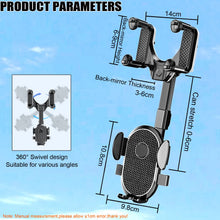 Carica l'immagine nel visualizzatore di Gallery, Porta Cellulare da Auto, Supporto per Telefono Universale per Specchietto Retrovisore per Auto, Supporto per Telefono Mu