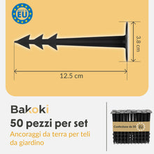 Carica l'immagine nel visualizzatore di Gallery, Fissaggio di ancoraggio a terra in plastica, 50 x – picchetti resistenti ai raggi UV, struttura a coste e ganci, testa l