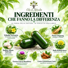 Carica l'immagine nel visualizzatore di Gallery, Erbe Di Aphrodite Integratore Uomo 100% Naturale Con Ginseng, Tribulus Terrestris, Rodiola Rosea, Aglio, Cannella – Form