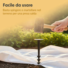 Carica l'immagine nel visualizzatore di Gallery, Fissaggio di ancoraggio a terra in plastica, 50 x – picchetti resistenti ai raggi UV, struttura a coste e ganci, testa l