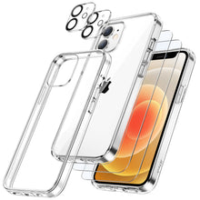 Carica l'immagine nel visualizzatore di Gallery, JETech Cover 5 in 1 per iPhone 12, Anti-Ingiallimento, Trasparente