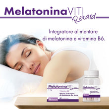 Carica l'immagine nel visualizzatore di Gallery, Melatonina Viti Retard - Integratore per il Sonno, Confezione da 60 Compresse, con Melatonina e Vitamina B6, Migliora la
