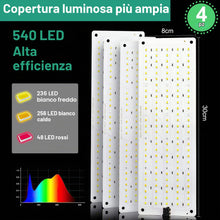 Carica l'immagine nel visualizzatore di Gallery, 4 pezzi Lampada per Piante, 540 LEDs Full Spectrum lampade LED Coltivazione, Lampada di Crescita con Timer Auto, 10 eins