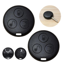Carica l'immagine nel visualizzatore di Gallery, 2 pezzi Guscio chiave auto compatibile con Smart Fortwo – Scocca di ricambio per chiave telecomando, scocca 3 tasti per 