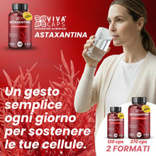Carica l'immagine nel visualizzatore di Gallery, Astaxantina pura alto dosaggio 8mg per dose giornaliera 120cps 1 al giorno