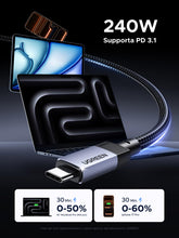 Carica l'immagine nel visualizzatore di Gallery, UGREEN Cavo USB4 GEN4 40Gbps Video 8K@60Hz 240W PD3.1 (1M)
