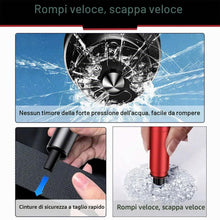 Carica l'immagine nel visualizzatore di Gallery, 3 Pezzi Martello Sicurezza Auto, Strumento Fuga 2 in 1
