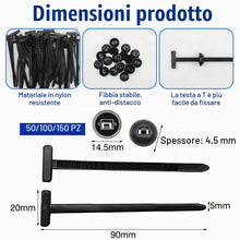 Carica l'immagine nel visualizzatore di Gallery, VEGCOO 100 Pezzi Nylon Universal Cable Tie Buckle, Fascette Stringicavo Autobloccanti Resistenti, Multipurpose Plastic C