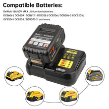 Carica l'immagine nel visualizzatore di Gallery, Waitley Caricabatterie 10,8 V 18 V compatibile con DeWalt XR DCB112 DCB115
