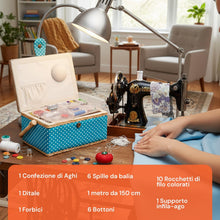 Carica l'immagine nel visualizzatore di Gallery, Avilia Kit Cucito Completo 76 Accessori con Cestino Porta Cucito