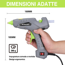 Carica l'immagine nel visualizzatore di Gallery, WORKPRO Pistola per colla calda 60 W con 20 bastoncini di colla 11 x 100 mm, pistola per colla elettrica di riscaldament