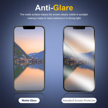 Carica l'immagine nel visualizzatore di Gallery, 2 Pezzi per iPhone 13/13 Pro/14/16e/17e Opaca Vetro Temperato