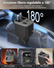 Carica l'immagine nel visualizzatore di Gallery, Retrattile Caricabatterie Auto 4 in 1,65W Caricatore Auto PD 3.0 Accendisigari USB Ricarica Veloce, Adattatore Caricabat