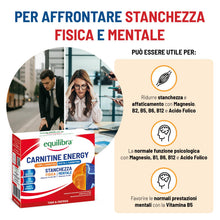 Carica l'immagine nel visualizzatore di Gallery, Equilibra Carnitina con L-Carnitina e Acetil L-Carnitina 200mg, 12 Bustine