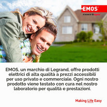 Carica l'immagine nel visualizzatore di Gallery, EMOS - Ciabatta a 4 prese 5 m - 4 prese Schuko ruotate di 45° - 250 V, 16 A, 3680 W - isolamento in PVC di alta qualità 