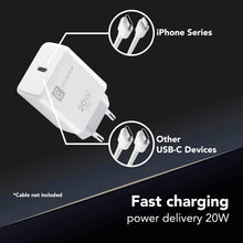 Carica l'immagine nel visualizzatore di Gallery, Cellularline | Caricabatterie da Rete | Caricabatterie da rete USB-C 20W per la carica alla massima velocità di iPhone 8