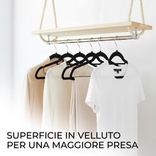 Carica l'immagine nel visualizzatore di Gallery, Utopia Home Grucce Velluto con barra cravatte (Nero, Set da 50)