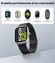 Carica l'immagine nel visualizzatore di Gallery, MoKo Cinturino in Metallo Compatibile con Redmi Watch 6/5/4/Xiaomi Smart Band 9 Pro/8 Pro, Cinturino di Ricambio in Magl