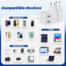 Carica l'immagine nel visualizzatore di Gallery, 4 Pezzi 5W Caricatore Presa USB, 5V/1A Alimentatore Caricabatterie USB Spina Charger Prese Spinotto Compatibile con iPho