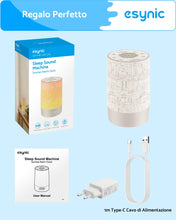 Carica l'immagine nel visualizzatore di Gallery, eSynic 2 in 1 Sveglia Luminosa Alba e Macchina Rumore Bianco, Luce Notturna Display Dimmerabile, 30 Suoni Rilassanti, Ti