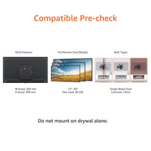 Carica l'immagine nel visualizzatore di Gallery, Amazon Basics, Supporto da Parete per TV Orientabile, Staffa Girevole e Inclinabile per TV o Monitor Piatti e Curvi da 1