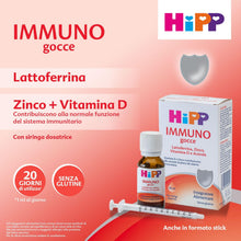 Carica l'immagine nel visualizzatore di Gallery, HiPP- HiPP Immuno Gocce, Integratore Alimentare, Difese Immunitarie Bambini, Benessere di Naso e Gola, Lattoferrina, Zin
