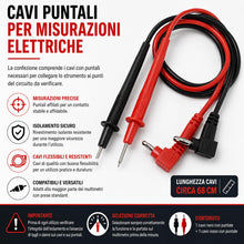 Carica l'immagine nel visualizzatore di Gallery, Topolenashop Multimetro Tester Analogico Portatile con Cavi e Puntali – Voltmetro Amperometro Ohmmetro per Tensione CA/C