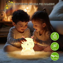 Carica l'immagine nel visualizzatore di Gallery, Diboniur Luce Notturna Bambini, Luce Notturna Neonato Ricaricabile, Controllo Touch a 7 Colori, Silicone Lampada Notturn