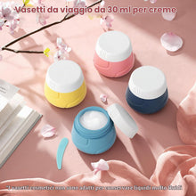 Carica l'immagine nel visualizzatore di Gallery, Alyvisun Set da 14 Contenitori da Viaggio in Silicone, Flaconi da Viaggio 100 ml &amp; Vasetti 30 ml con Accessori, Kit Viaggio Liquidi Antiperdita e Ricaricabile per Shampoo, Lozione, Creme
