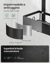 Carica l'immagine nel visualizzatore di Gallery, SONGMICS Mensola Doccia da Appendere senza Foratura, a 2 Ripiani, con Ganci