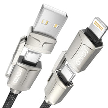 Carica l'immagine nel visualizzatore di Gallery, RAVIAD Multi Cavo di Ricarica [1M] 4 in 1 Multiplo Cavetto 60W PD con USB C