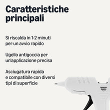 Carica l'immagine nel visualizzatore di Gallery, Amazon Basics Kit per pistola per colla a caldo con 30 bastoncini di colla, 20 W, Presa EU, Bianco