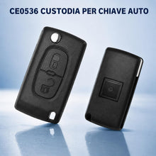 Carica l'immagine nel visualizzatore di Gallery, 2 Tasti Guscio Chiave Auto CE0536, C2 C3 C4 C5 C6 C8 207 307 308 407 5008
