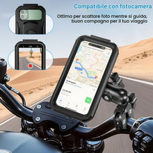 Carica l'immagine nel visualizzatore di Gallery, Supporto Telefono Moto Impermeabile Porta Cellulare Bici con 720° Girevole Braccio Estensione Metallo Porta Cellulare Mo