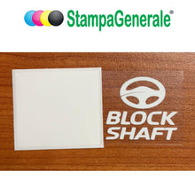 Carica l'immagine nel visualizzatore di Gallery, StampaGenerale® - 4 Adesivi Antifurto Auto Block Shaft in PVC (5,5x4,5 Cm) Sticker Deterrente Visivo Resistente e Facile