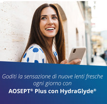 Carica l'immagine nel visualizzatore di Gallery, Aosept Plus con Hydraglyde soluzione per lenti a contatto | 1 x 360 ml