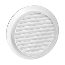 Carica l'immagine nel visualizzatore di Gallery, Griglia di Ventilazione Rotonda con Rete Antinsetti Realizzata in ABS Griglia Aerazione Bianca (bianco - Ø120 mm)