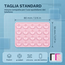 Carica l'immagine nel visualizzatore di Gallery, 8 Ventose Per Cellulare, 2 Nero, 2 Bianco, 2 Rosa Fucsia, 2 Rosa Chiaro, Silicone, Standard, Per Selfie &amp; Video