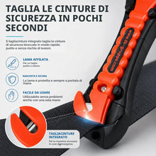 Carica l'immagine nel visualizzatore di Gallery, 2x Martello d’Emergenza Auto con Tagliacinture – Set Sicurezza per Veicoli – Nothammer Universale per Auto, Camion e Fur