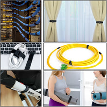 Carica l'immagine nel visualizzatore di Gallery, 40 Pezzi Cinghie di Fissaggio Riutilizzabili Nylon Fascette nere largo 20 mm 4 Diverse Lunghezze 150.200.250.300 mm con 