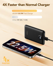 Carica l'immagine nel visualizzatore di Gallery, VEGER 22.5W Power Bank 10000mAh, sottile e leggero Caricabatterie Portatile