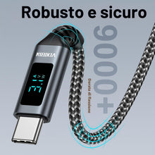 Carica l'immagine nel visualizzatore di Gallery, Cavo USB Type-C,1M USB 3.0 10Gbps USBC Ricarica Rapida with LED Display