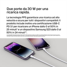 Carica l'immagine nel visualizzatore di Gallery, Belkin BoostCharge Doppio caricabatteria USB-C con PPS da 60 W per iPhone 16, 15, 14, iPad, Samsung Galaxy e Google Pixe