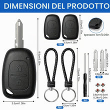 Carica l'immagine nel visualizzatore di Gallery, 2 custodie chiave 2 pulsanti compatibili per Renault Kangoo Master Traffico Opel Vauxhall Vivaro Nissan Primastar – con 