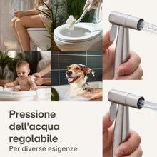 Carica l'immagine nel visualizzatore di Gallery, Praknu Bidet Spruzzatore con Doccetta e Supporto – Idroscopino WC Inox
