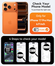 Carica l'immagine nel visualizzatore di Gallery, CANSHN Cover Magnetica per iPhone 17 Pro Max(6,9 Pollici), Compatibile con MagSafe, [Protezione Completa Della Fotocamer