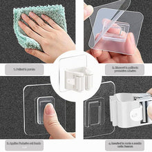 Carica l'immagine nel visualizzatore di Gallery, 4 Pezzi Portascope e Portaspazzole Muro Portascopa da Parete Autoadesivo Porta Scope Parete Plastica Supporto per Scopa 