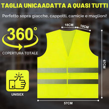 Carica l'immagine nel visualizzatore di Gallery, Set di 5 Gilet Alta Visibilità Giallo Riflettente, Per Adulti