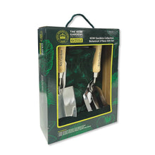 Carica l'immagine nel visualizzatore di Gallery, Spear &amp; Jackson 3055KEW Set Regalo Botanico Kew Gardens – Paletta e Forca in Acciaio Inox con Manico in Legno FSC e Guanti da Giardino con Palmo in Pelle