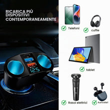 Carica l'immagine nel visualizzatore di Gallery, Doppio Accendisigari, 12 V-24 V/120 W, QC3.0/PD/2.4A